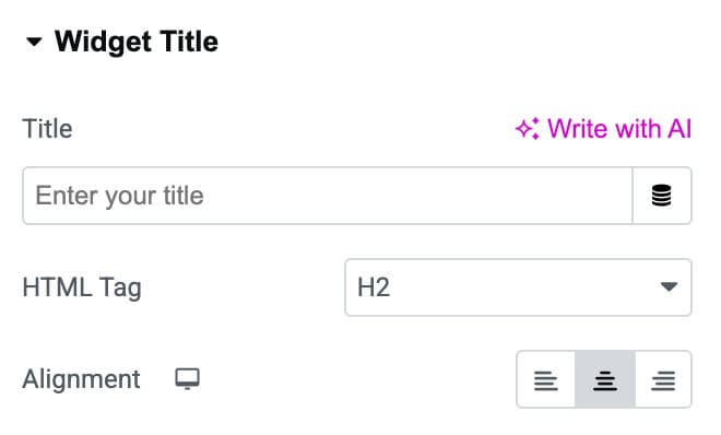 DA - Dynamic Map Widget Title Settings