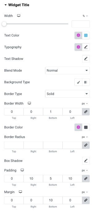 DA - Dynamic Map Widget Title Style Settings