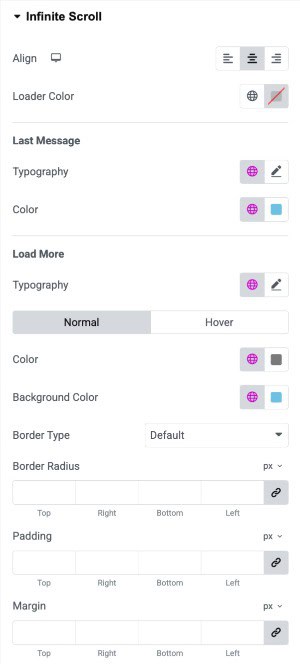 DA - Post Block Adv Infinite Scroll Style Settings