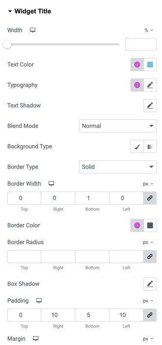 DA - Post Block Adv Widget Title Style Settings