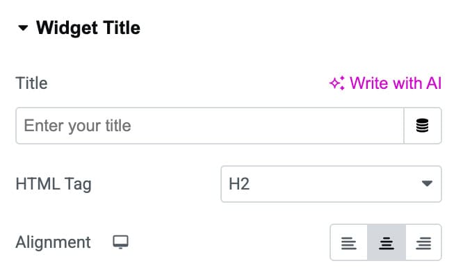DA - Post Block Adv Widget Title Settings