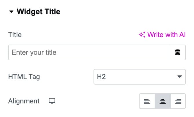 DA - Post Blocks Widget Title Settings