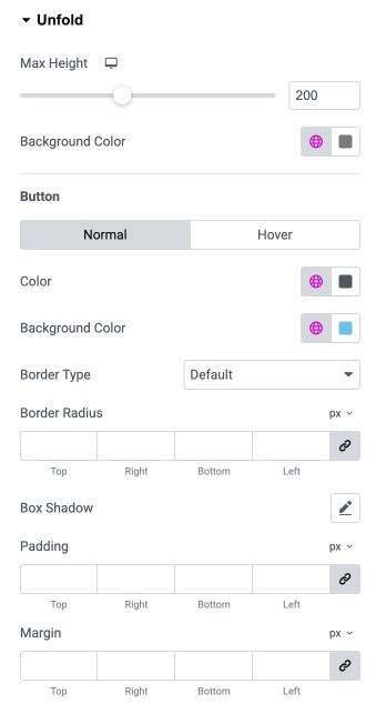 DA - Post Content Unfold Style Settings