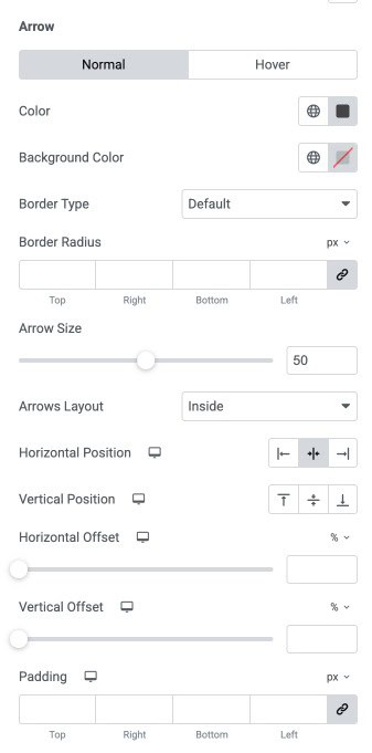 DA - Woo Products Arrow Style Settings