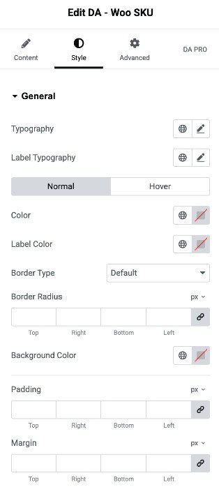 DA - Woo SKU Style Settings