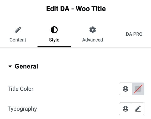 DA - Woo Title Style Settings 