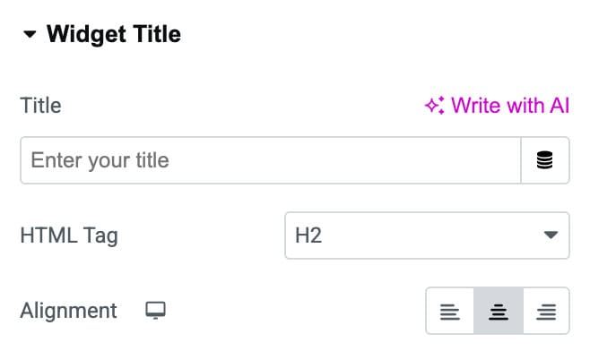 DA - ACF Gallery Widget Title Settings