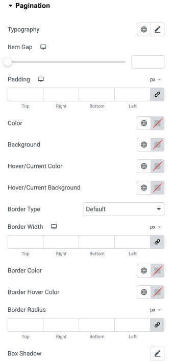 DA - Portfolio Pagination Style Settings