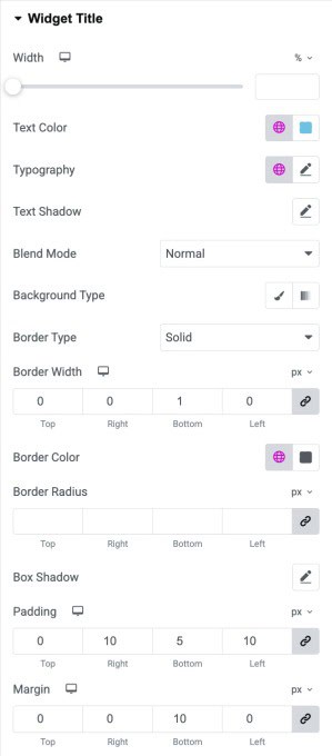 DA - Portfolio Widget Title Style Settings