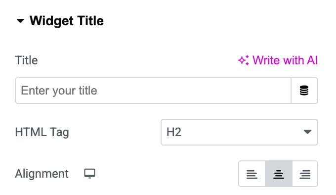 DA - Portfolio Widget Title Settings