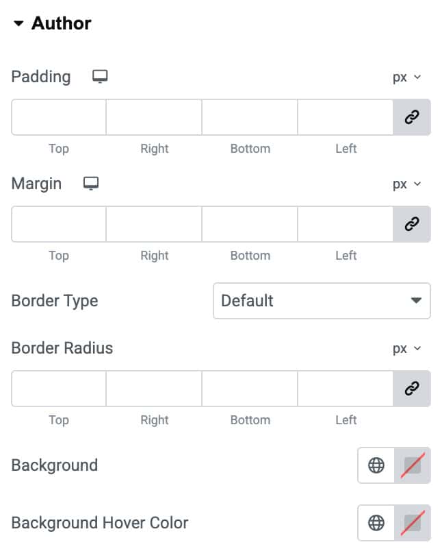 DA - Post Meta Author Style Settings