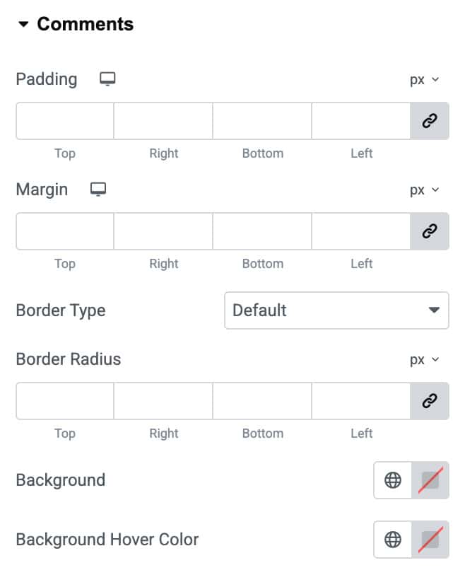 DA - Post Meta Comments Style Settings