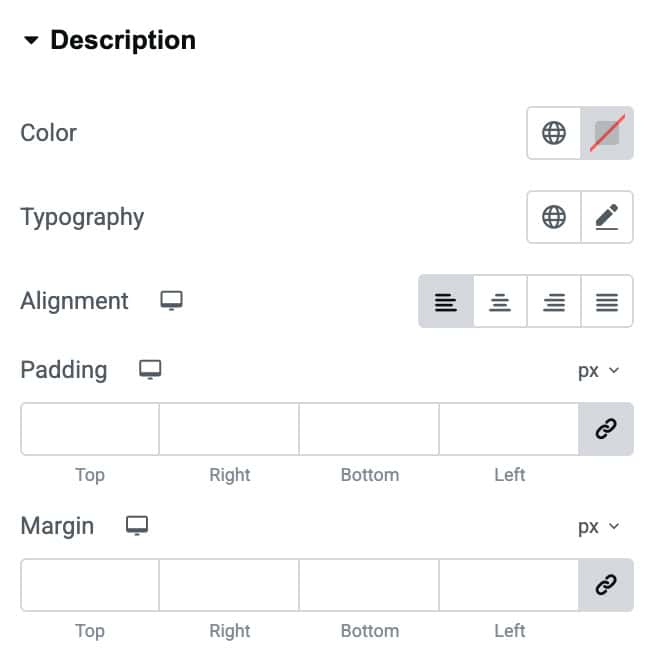 DA - Taxonomy Blocks Description Style Settings