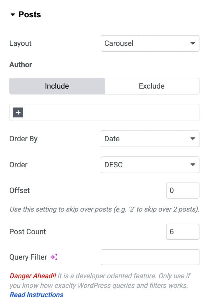 DA - Taxonomy Blocks Posts Settings