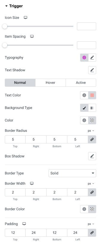 DA - Trigger Style Settings
