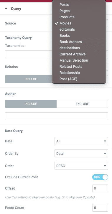Configure Query Settings