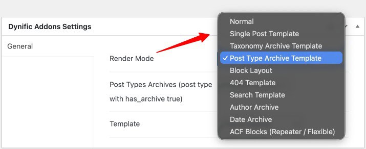 Render Modes in Dynific Addons for Elementor