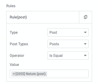 Apply Rules on Single Post Types Templates