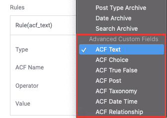 Apply Rules on ACF Fields Data
