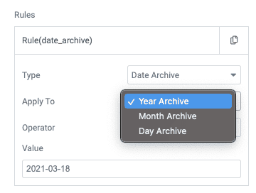 Apply Rules on Archive Templates