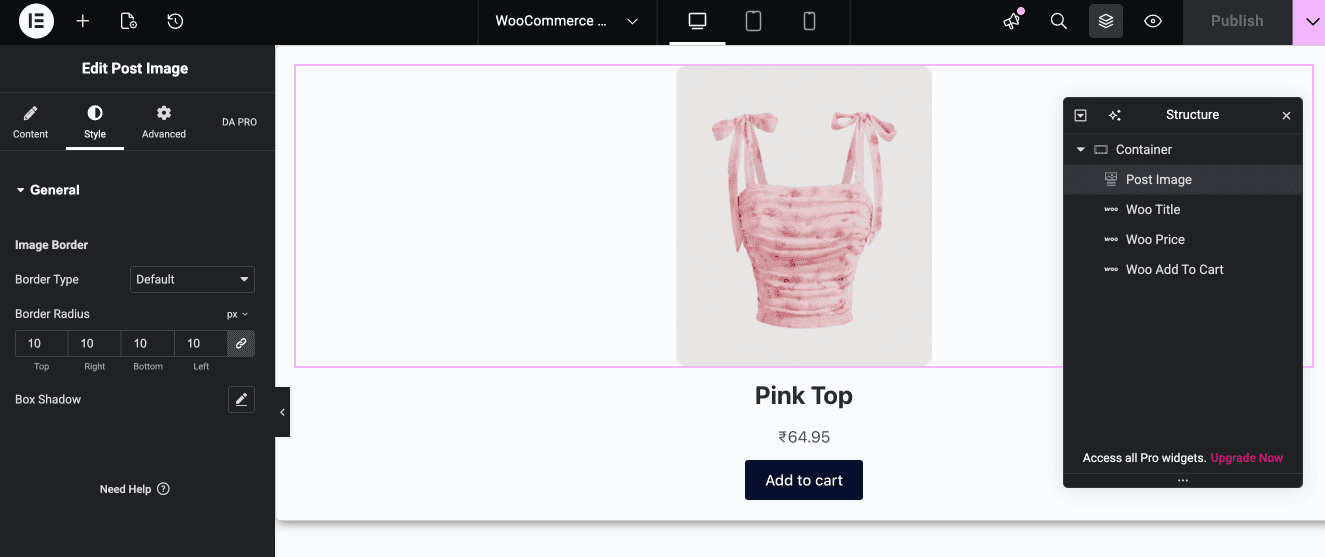 Design Block Layout in Elementor