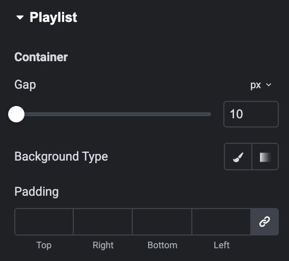 Playlist Style Settings