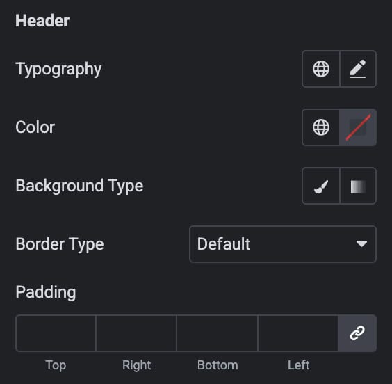 Playlist Header Style Settings