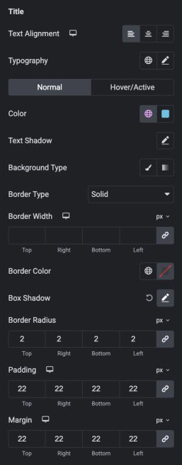 Video Item Title Style Settings