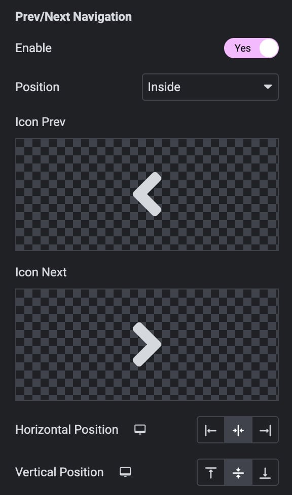 Carousel Navigation Settings