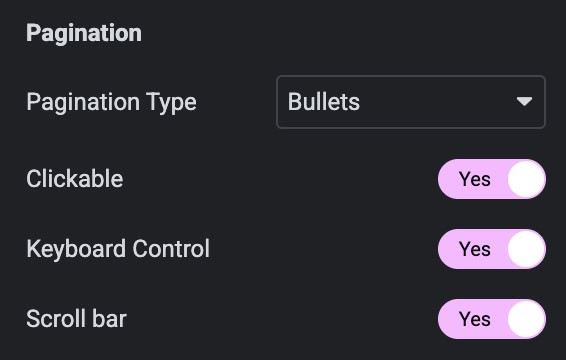 Carousel Pagination Settings
