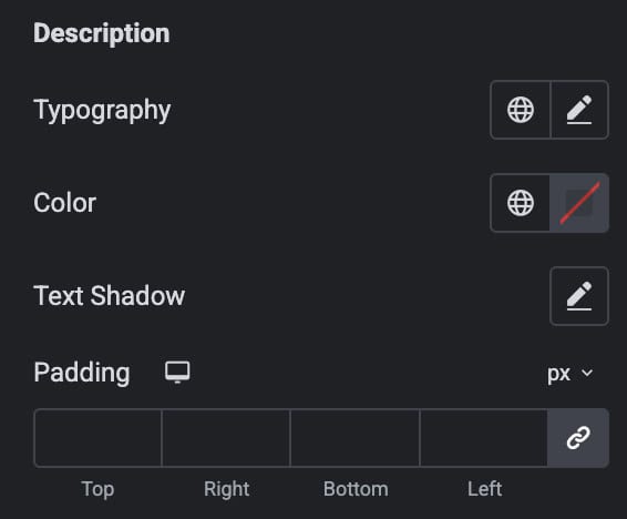 Header Description Settings