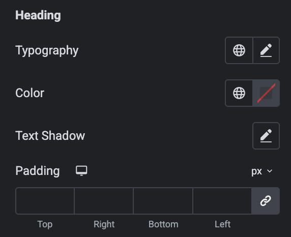Header Heading Settings