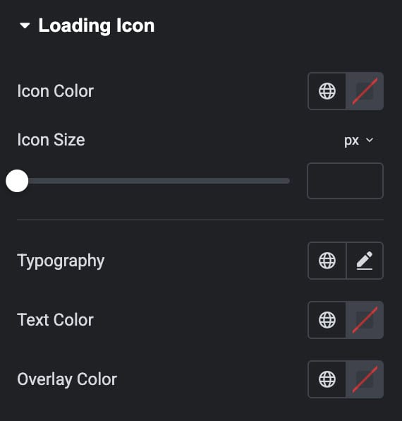 Loading Icon Style Settings