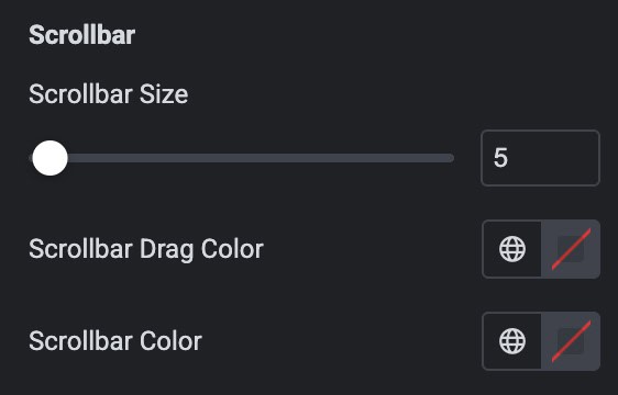 Scroll Bar Style Settings