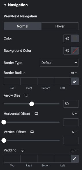 Navigation Style Settings
