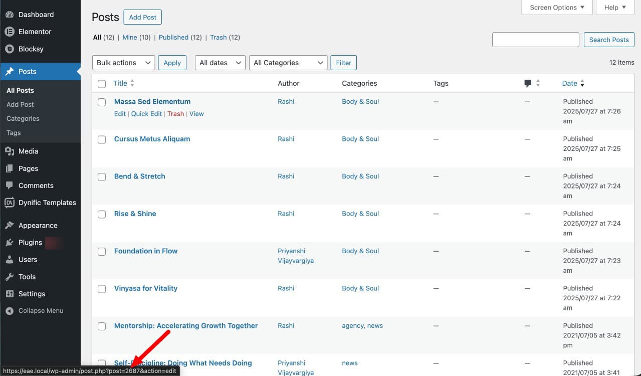 Find the WordPress Post ID