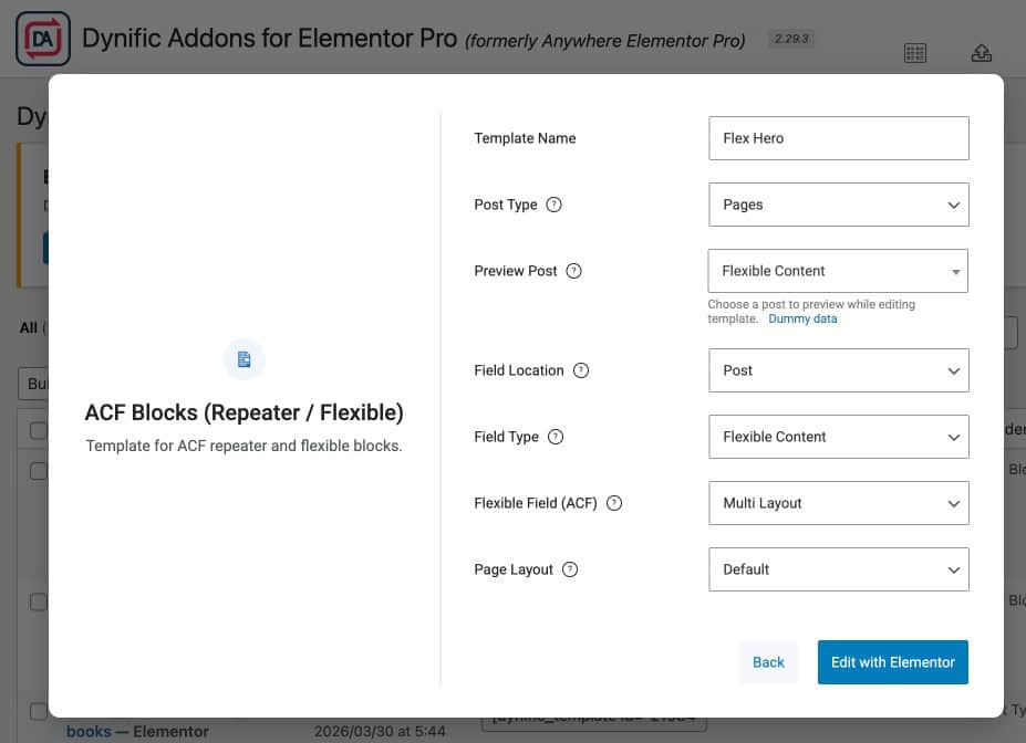 Configure ACF Block Flexible Layout Settings