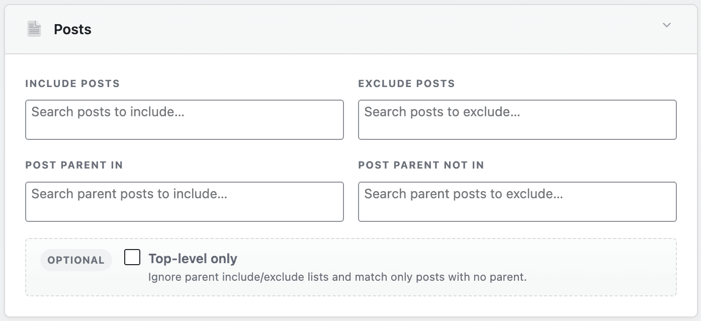 Choose Include/Exclude Post in Preset Query