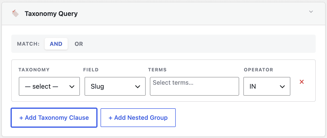 Taxonomy Query Settings