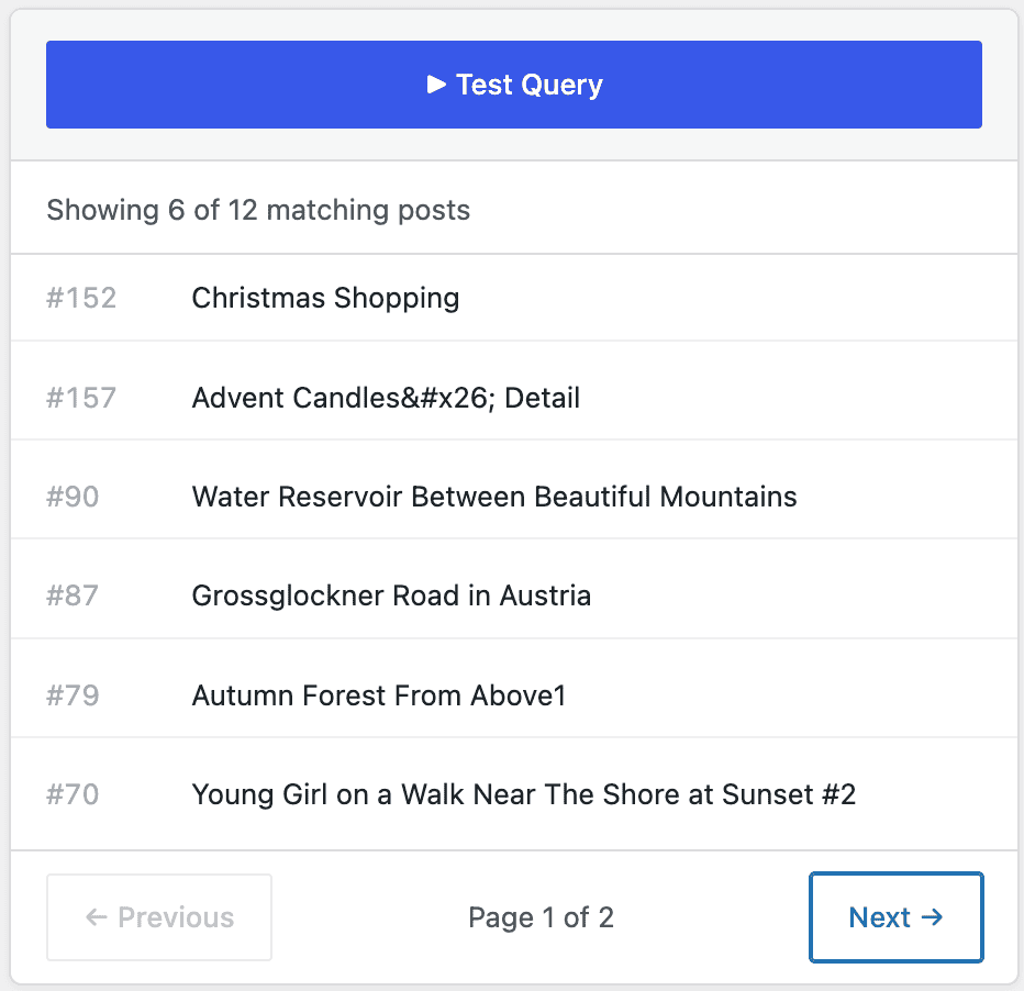 Test Your Query in Editor