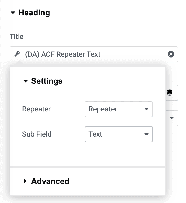 ACF Repeater Dynamic Tag