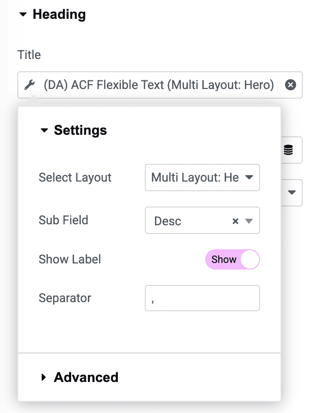 ACF Flexible Content Dynamic Tag