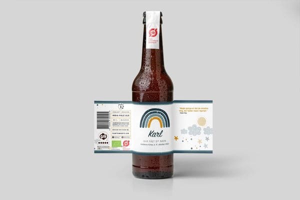 Barnedåb og navngivning - øl med navn - nordisk - økologisk pale ale (6.7%) / 72 (spar 924 kr.)