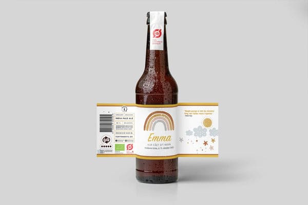 Barnedåb og navngivning - øl med navn - solskin - økologisk ipa (6%) / 96 (spar 1424 kr.)
