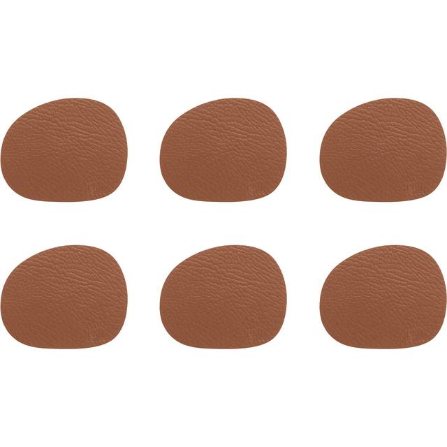 aida Raw coaster recycled læder Cinnamon Glasbrik 4stk