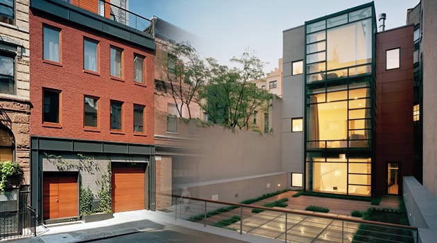 Modern urban residential building with large glass windows and minimalist design, showcasing contemporary architecture and innovative construction techniques.