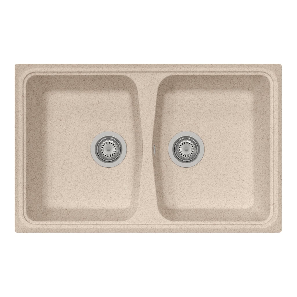 Lavello doppio in granito beige