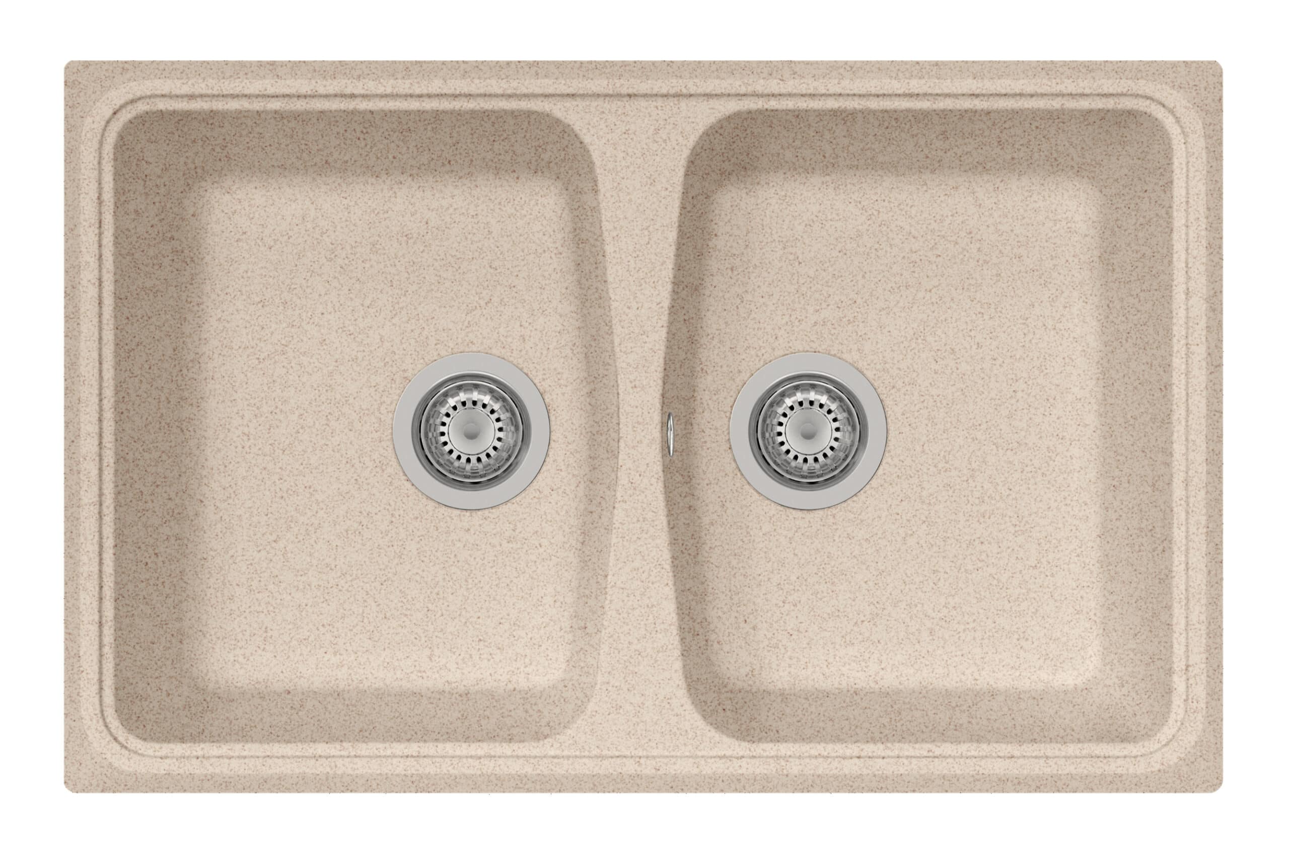 Lavello doppio in granito beige