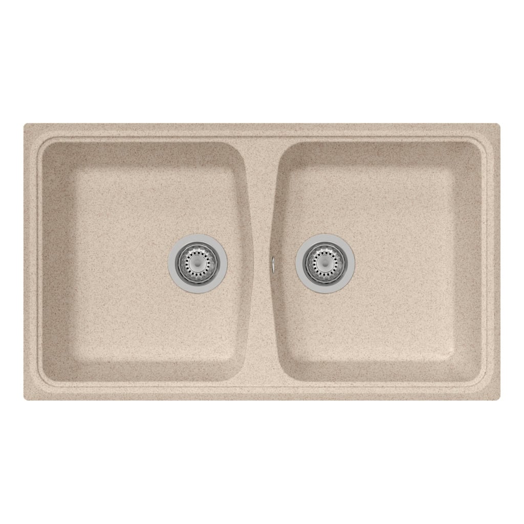 Lavello doppio in pietra beige