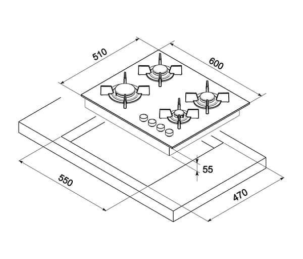 GLASS60 - Piano Cottura - immagine 2